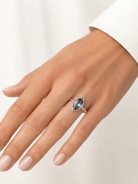 Sterling Silver Mystic Topaz Ring Size 6 🆕